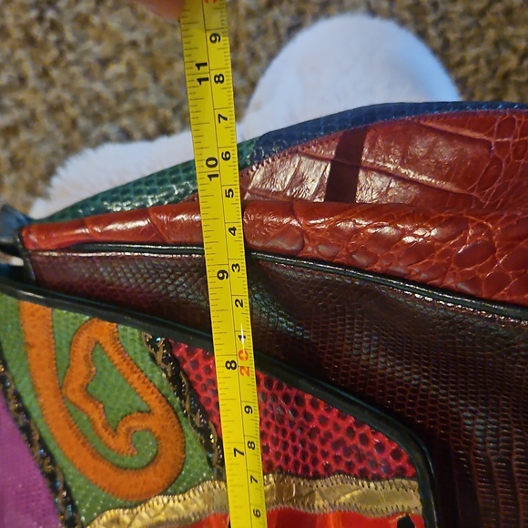 Vintage Sharif Lizzard Leather Crossbody Adjustable Strap Missing Tassel. - Picture 10 of 11